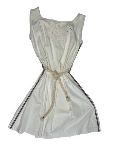 Vintage FRENCH TANK WORKWEAR DRESS - WHITE - image 1