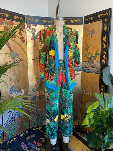 90’s Gianni Versace Tarzan Print Suit