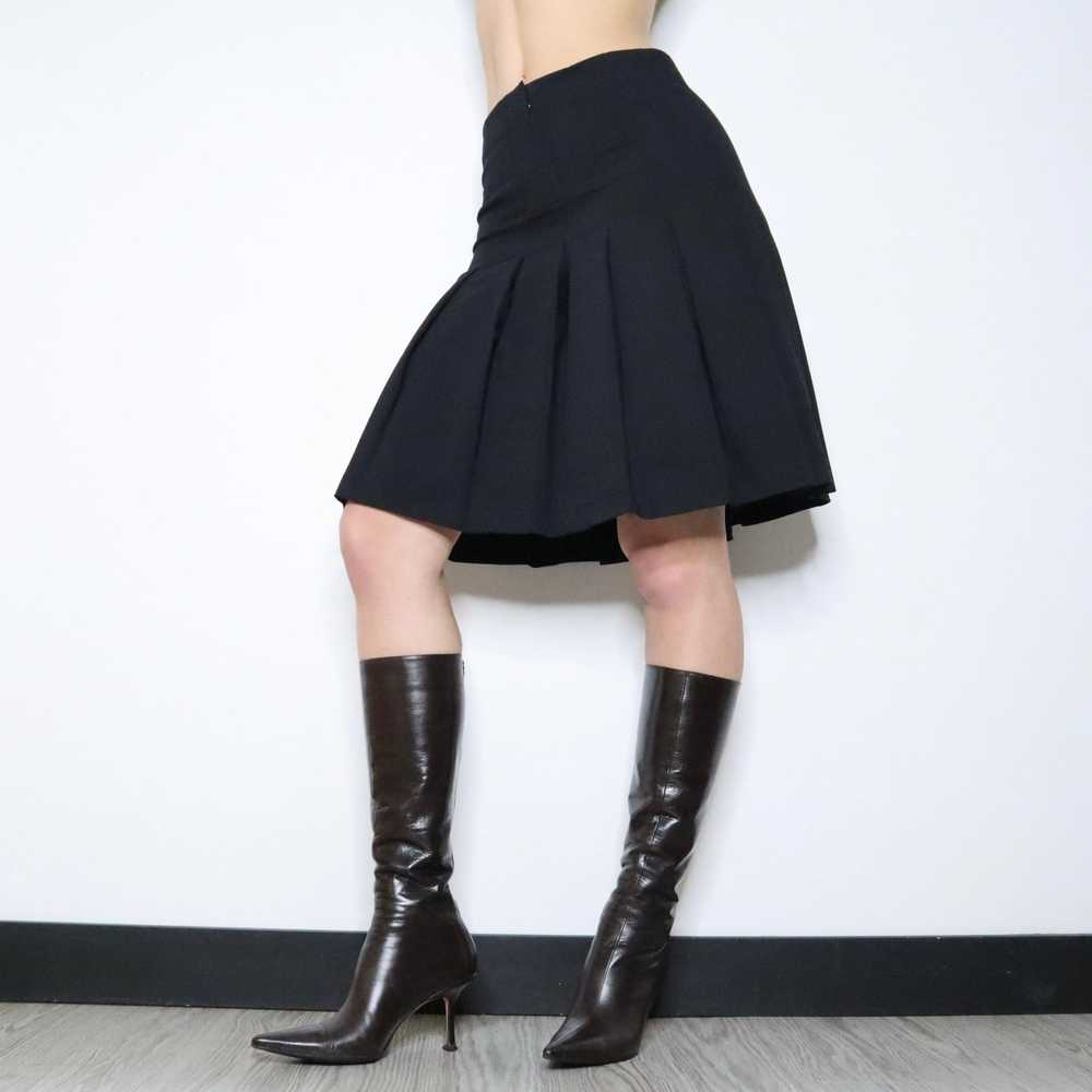 90s Black Pleated Skirt (S) - image 3