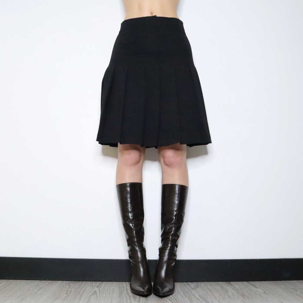 90s Black Pleated Skirt (S) - image 6