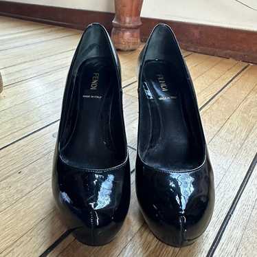 Black patent leather Fendi Heels