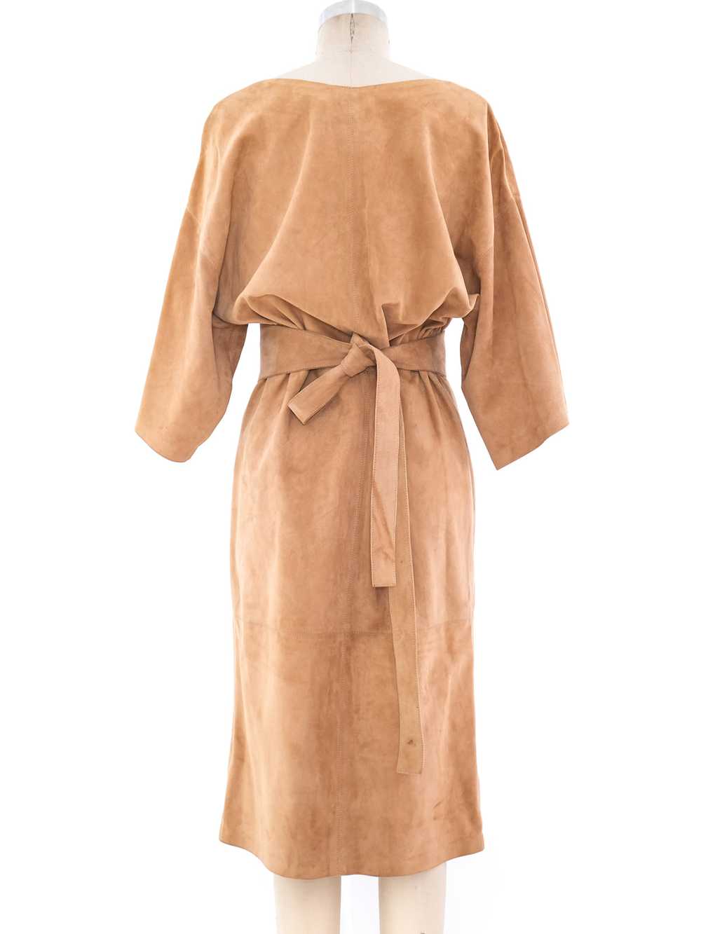 Khaki Suede Wrap Style Dress - image 2