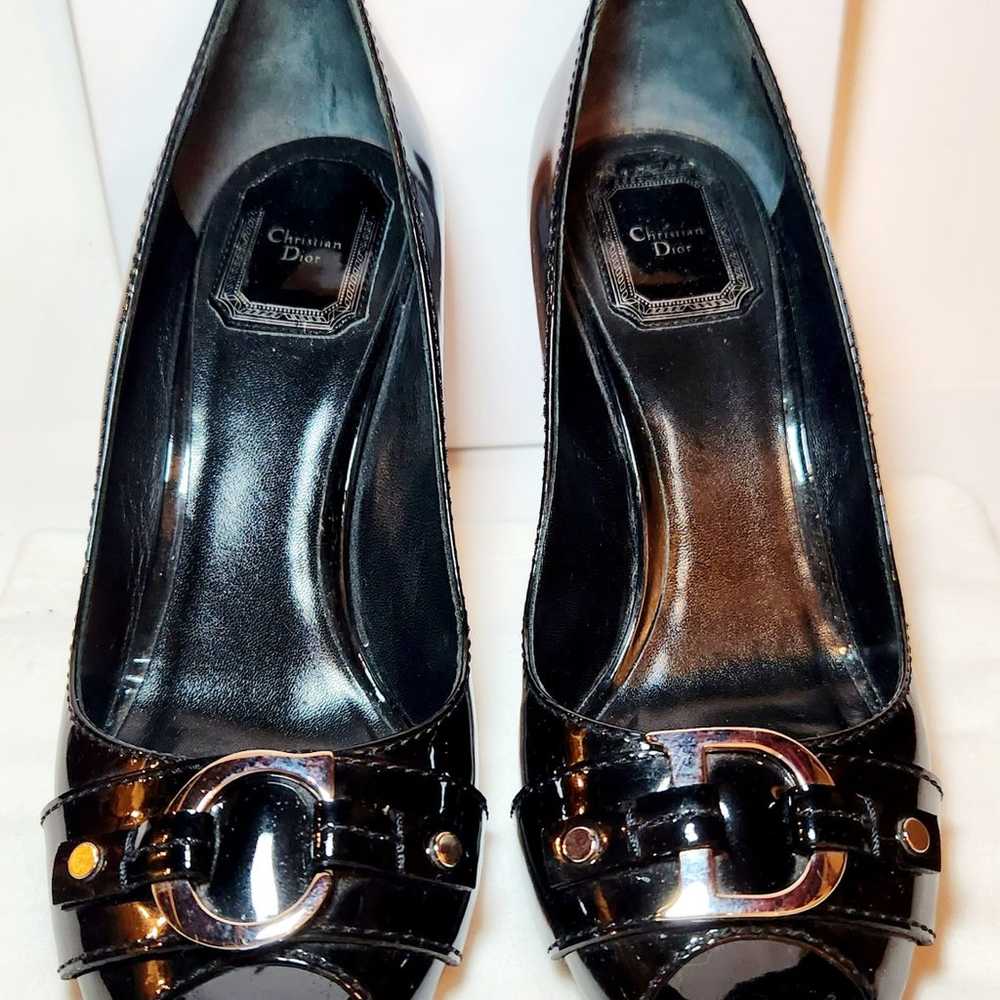 Christian Dior black patent leather high heel sti… - image 1