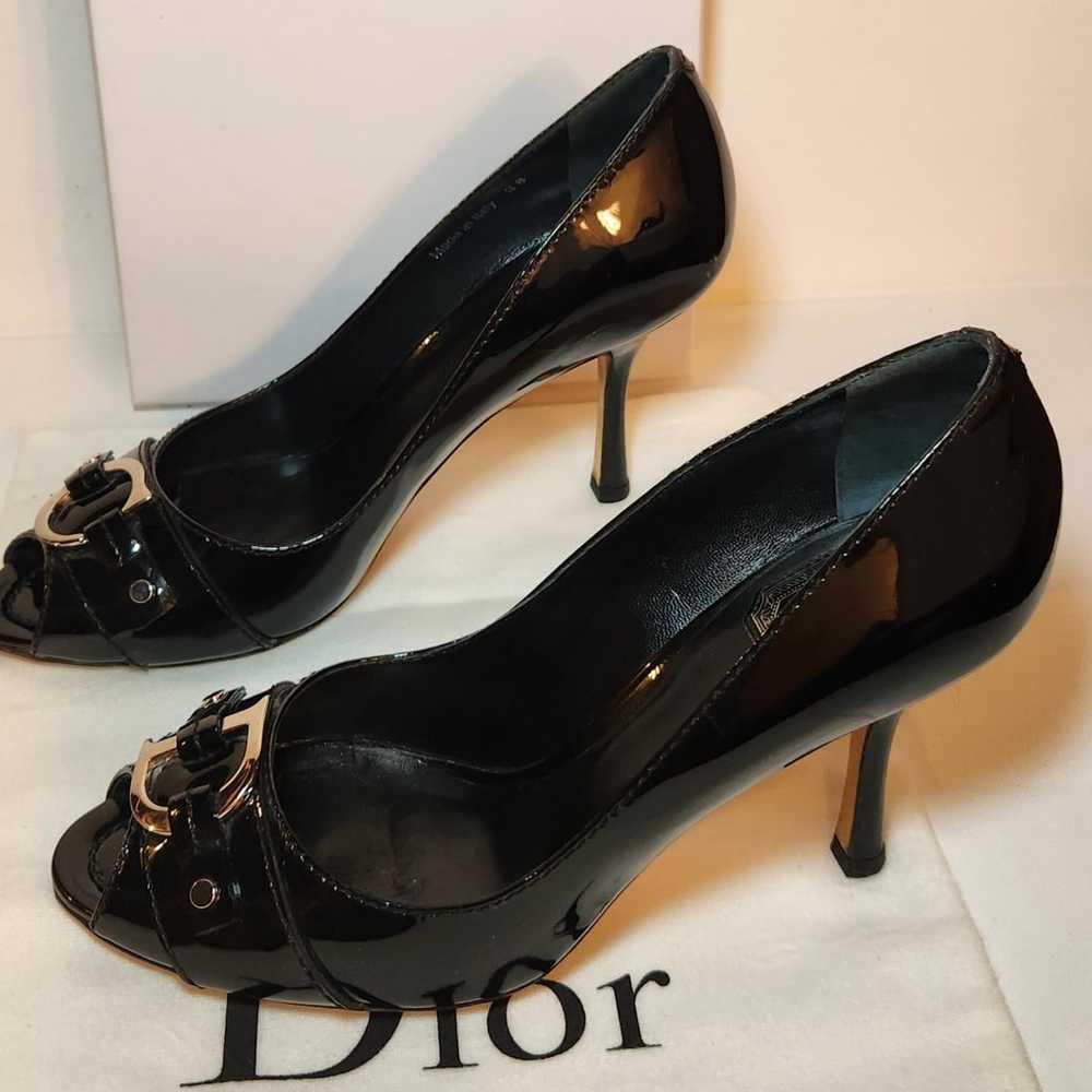 Christian Dior black patent leather high heel sti… - image 2