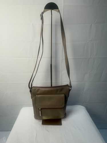 Giani Bernini Leather Taupe Crossbody Bag