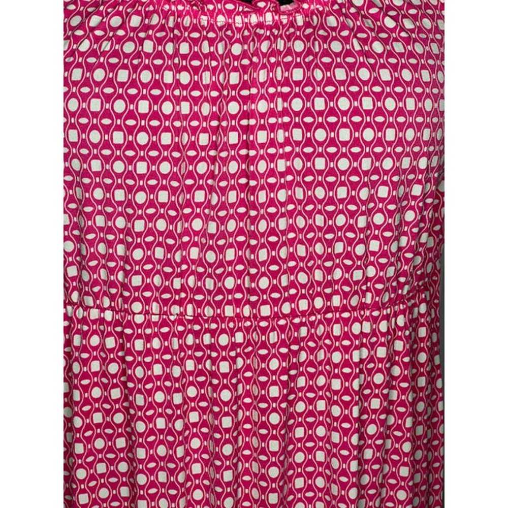 knit dress ruffle collar pink white - image 2