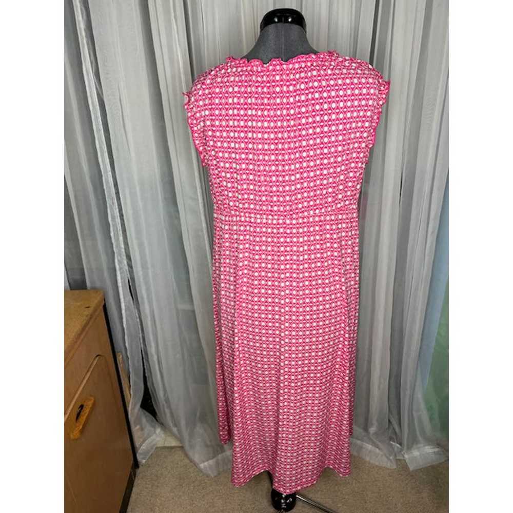 knit dress ruffle collar pink white - image 4