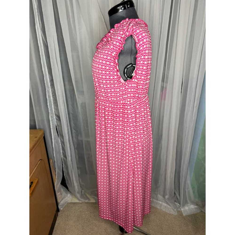 knit dress ruffle collar pink white - image 5