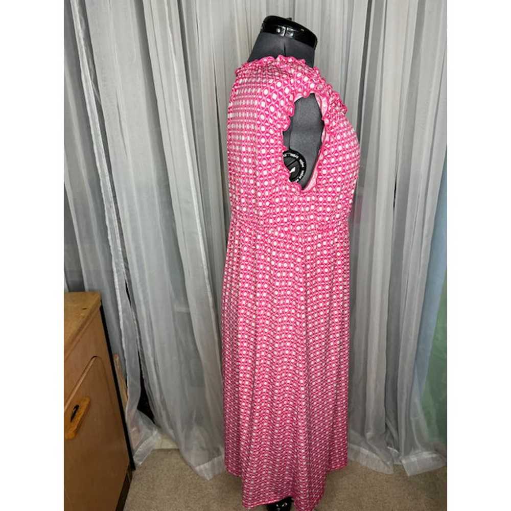 knit dress ruffle collar pink white - image 6