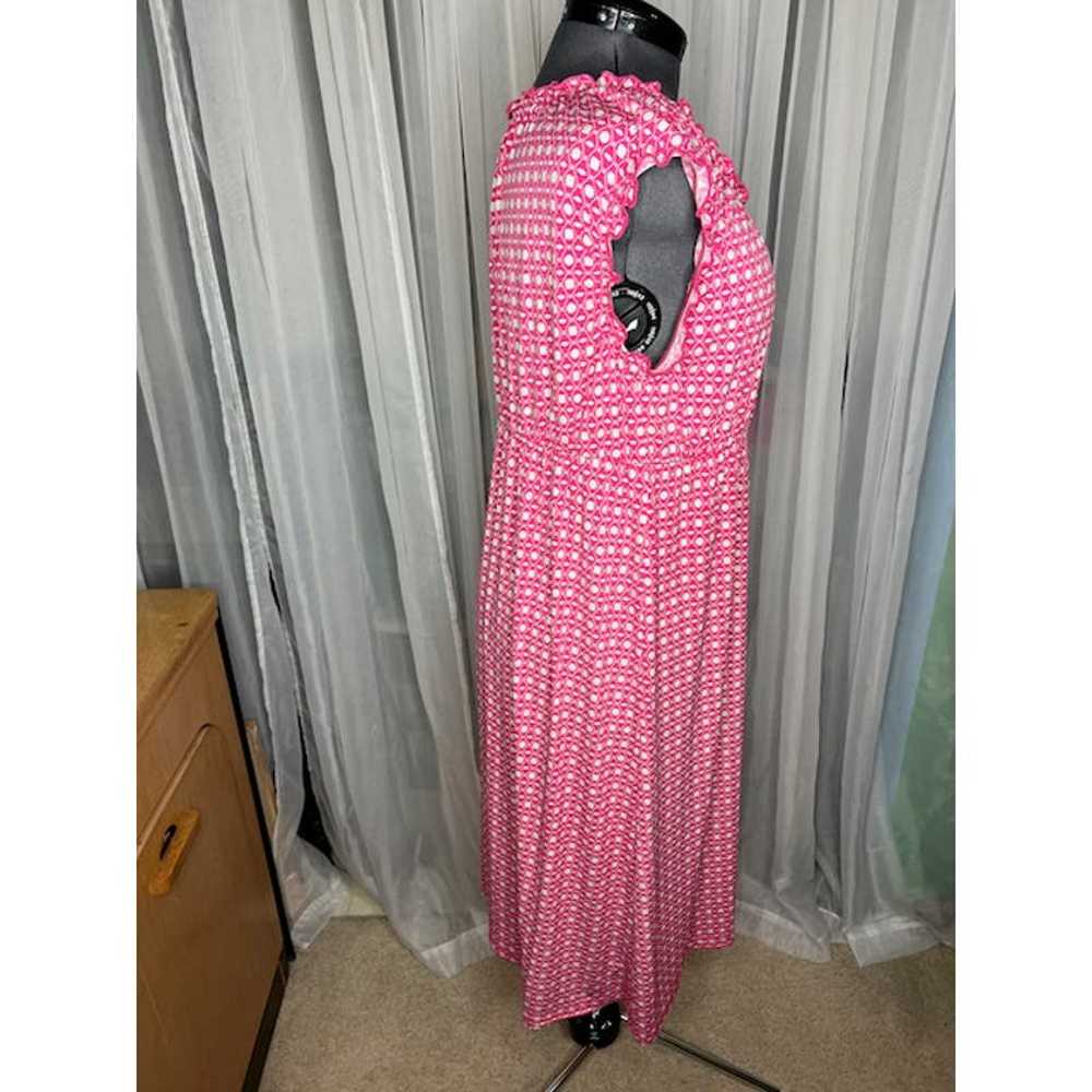 knit dress ruffle collar pink white - image 7