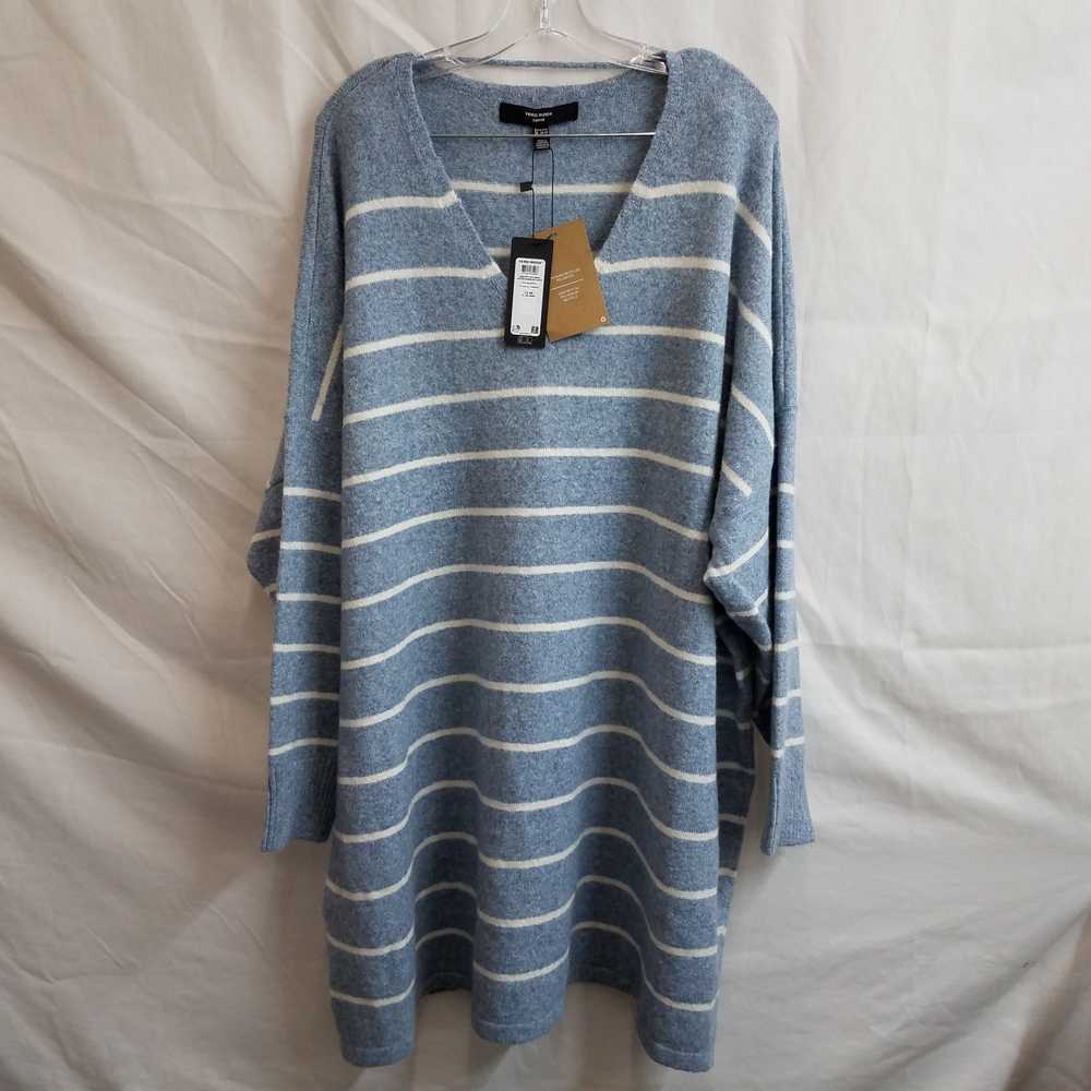 Vero Moda blue white striped v neck knit tunic sw… - image 1