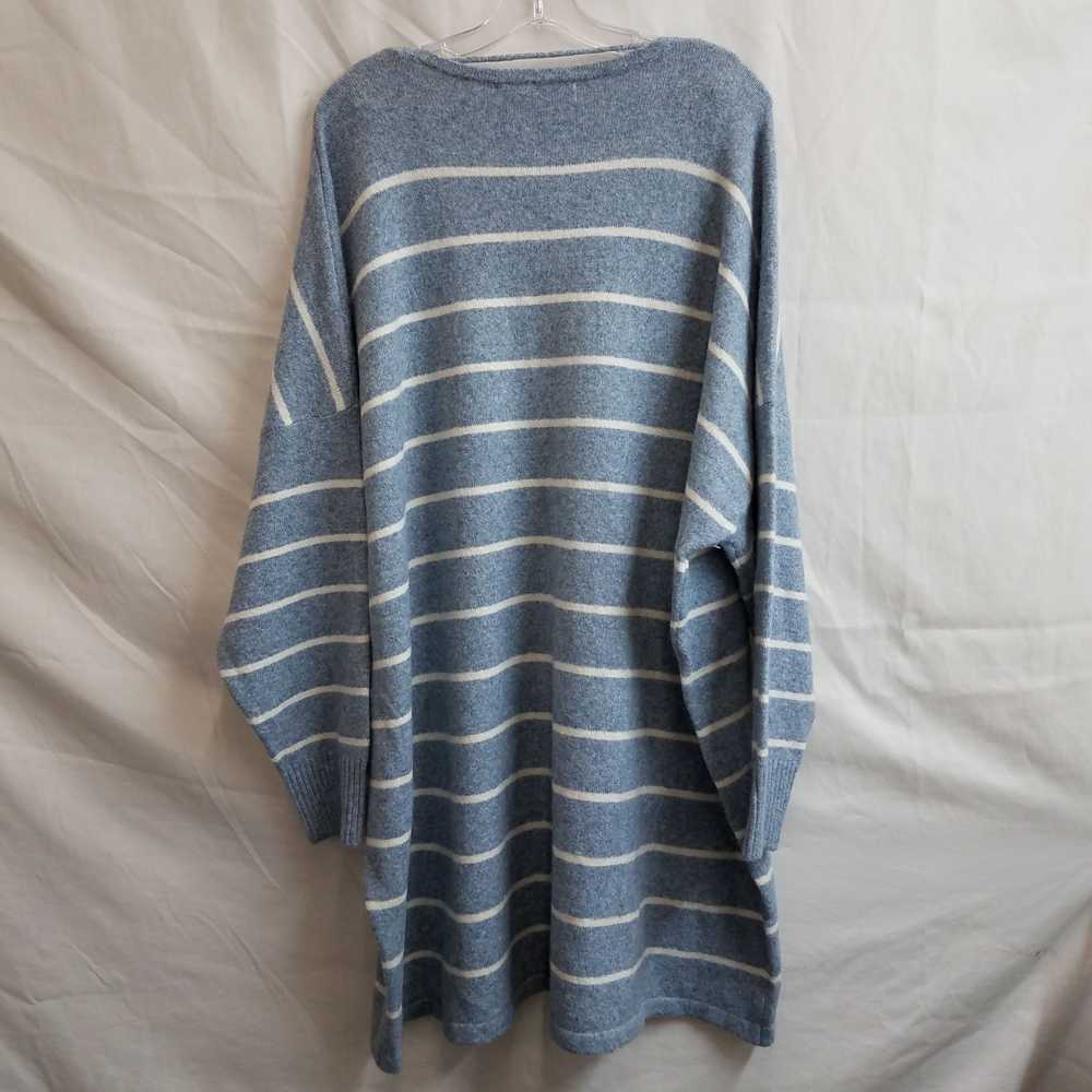 Vero Moda blue white striped v neck knit tunic sw… - image 2