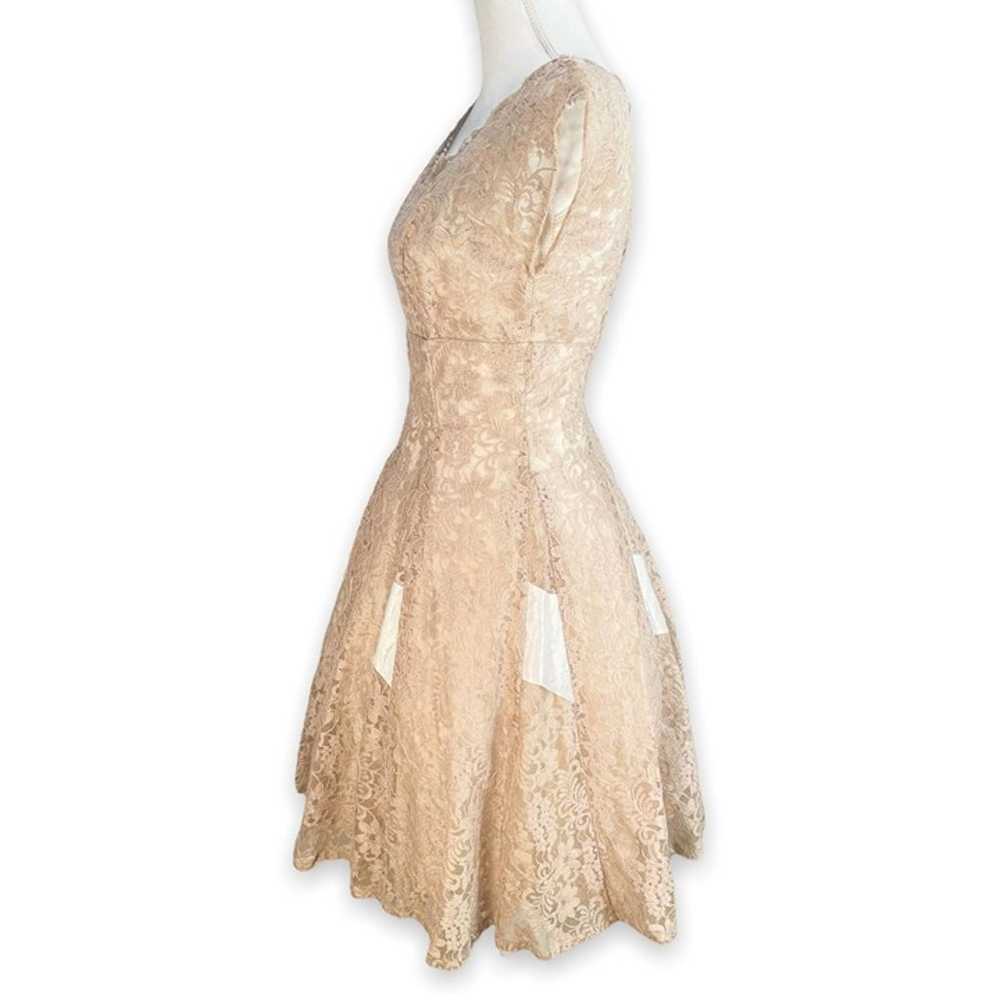 Vintage 1950s Womens Full Lace Cocktail Swing Dre… - image 5