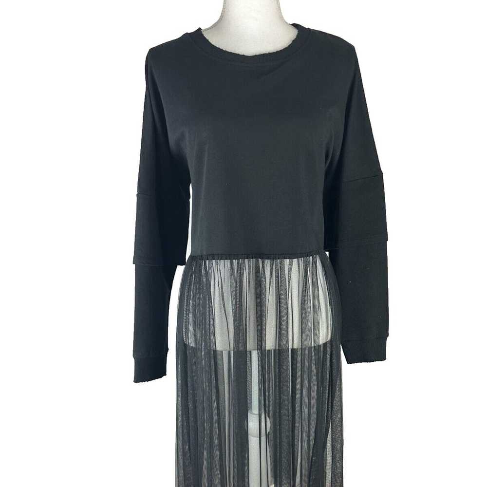 Zara Woman Chiffon Bottom Tunic Dress Size M Blac… - image 3