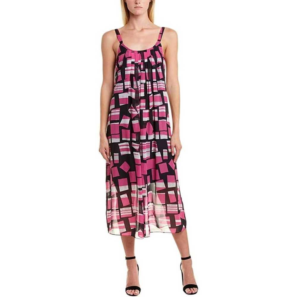 Nic + Zoe Block Party Dress Maxi Midi Pink Black … - image 1