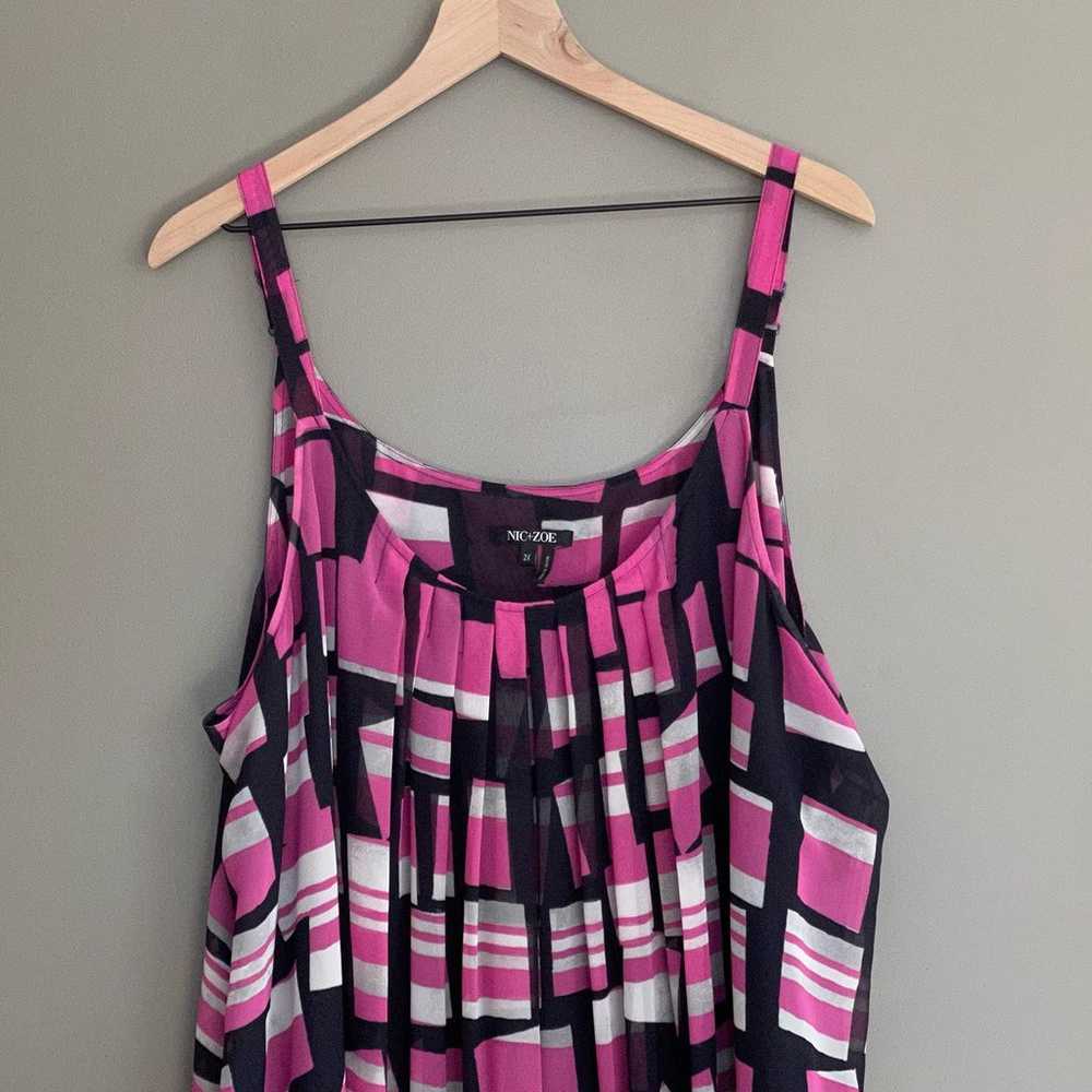 Nic + Zoe Block Party Dress Maxi Midi Pink Black … - image 7