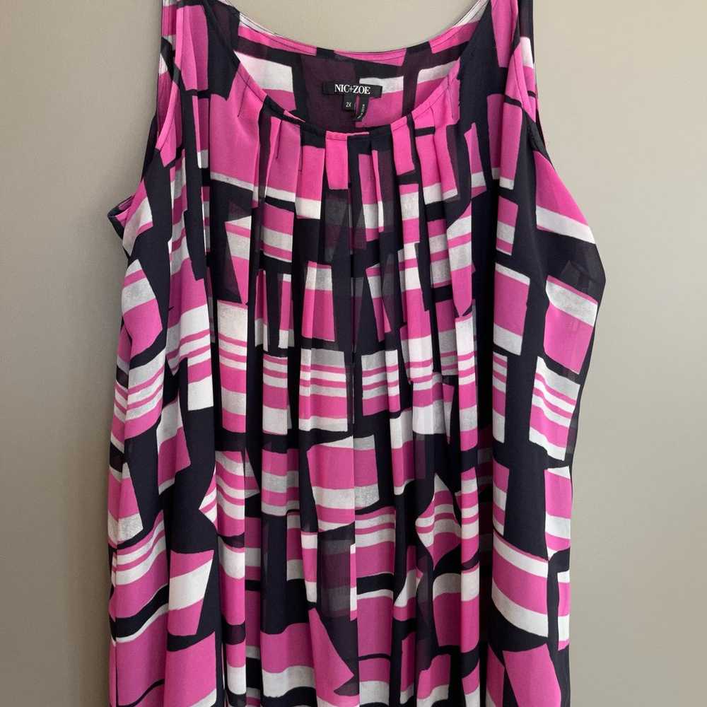 Nic + Zoe Block Party Dress Maxi Midi Pink Black … - image 9