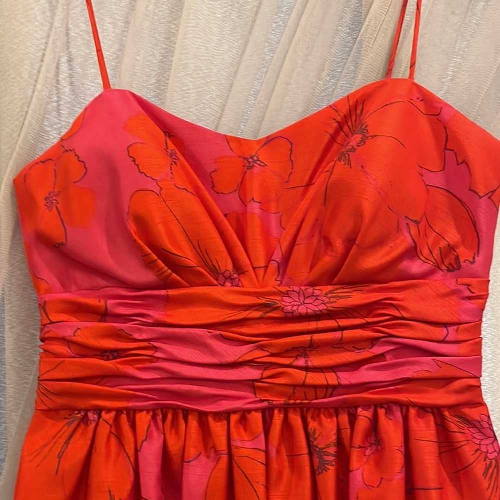 Eliza J Pink Orange Floral Pleated Mini Dress Siz… - image 4
