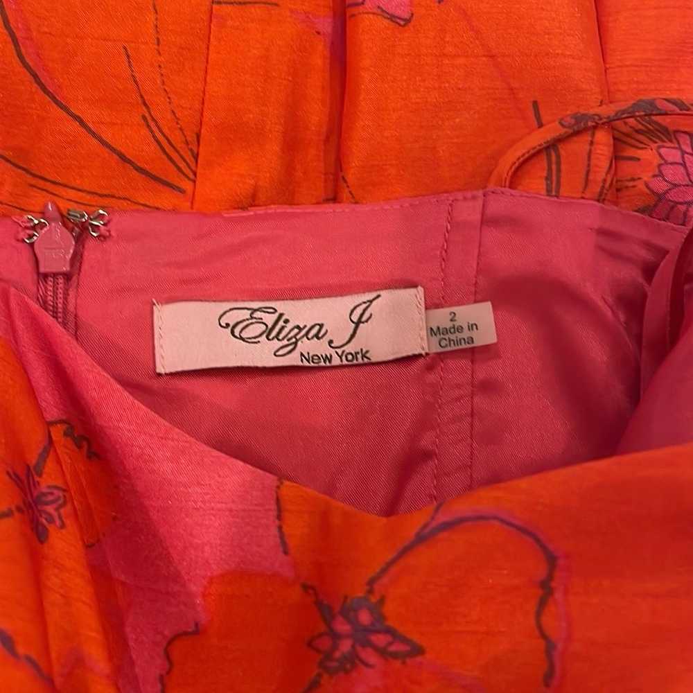 Eliza J Pink Orange Floral Pleated Mini Dress Siz… - image 8