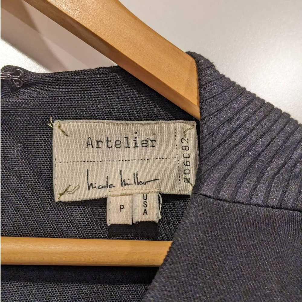 Nicole Miller Artelier Knit Dress Lamb Leather Sl… - image 2