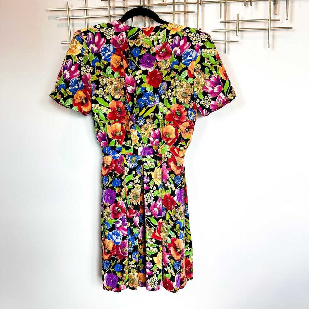 The Limited Vintage 1990s Silk Floral Short Sleev… - image 2