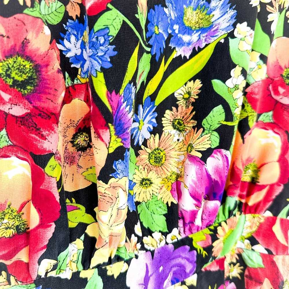 The Limited Vintage 1990s Silk Floral Short Sleev… - image 3