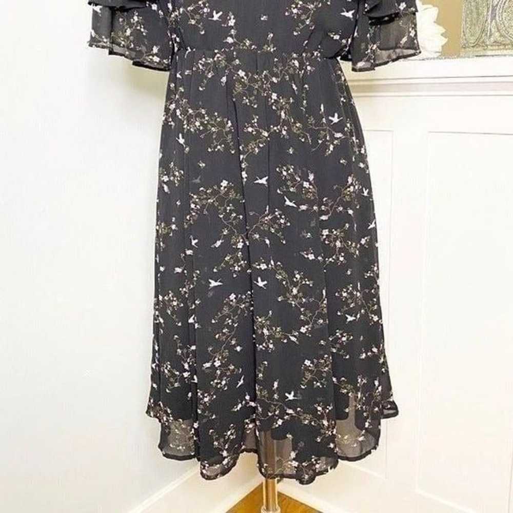Torrid Black Floral Chiffon Wrap Dress Medium - image 9