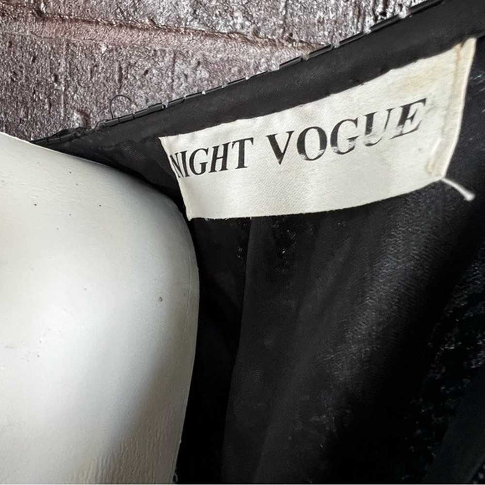 VINTAGE Night Vogue Black & Gold 100% Silk Sequin… - image 10