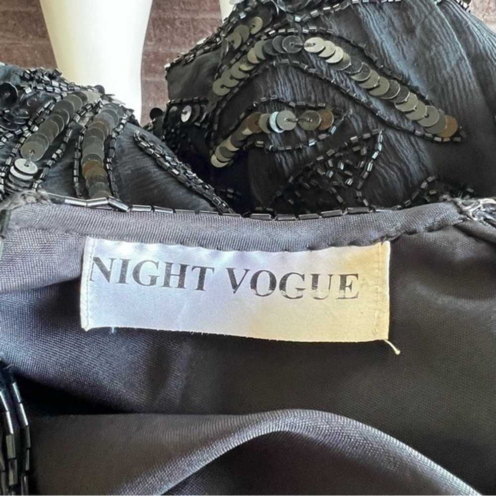VINTAGE Night Vogue Black & Gold 100% Silk Sequin… - image 12