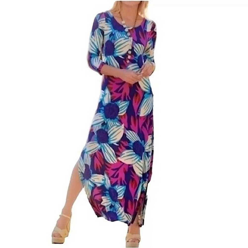 Soft Surroundings Serena Floral jersey soft Maxi … - image 2