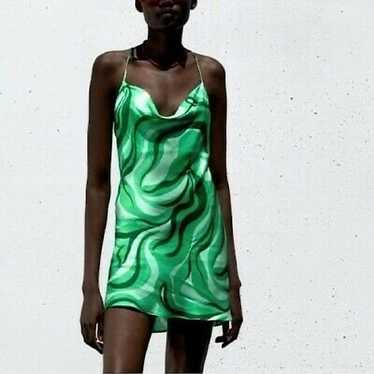 Zara Safia Dress Micro Mini 70s Inspired Criss Cr… - image 1