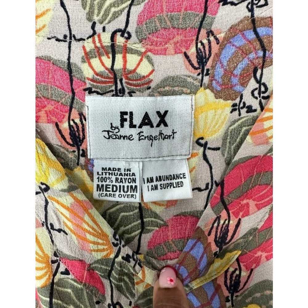 Flax Tan Red Yellow Printed Lagenlook Relaxed Dre… - image 2
