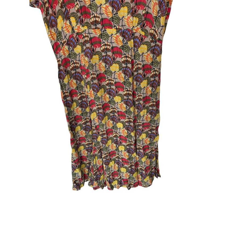 Flax Tan Red Yellow Printed Lagenlook Relaxed Dre… - image 6