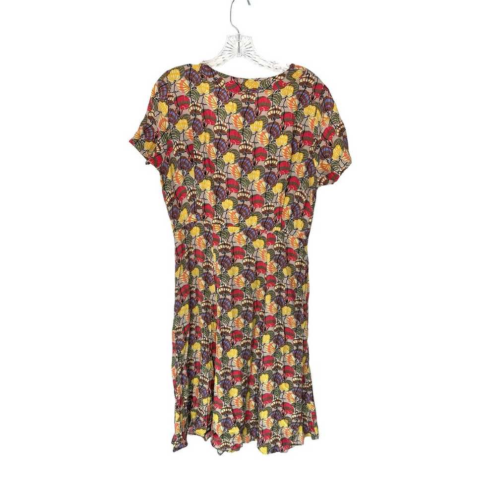 Flax Tan Red Yellow Printed Lagenlook Relaxed Dre… - image 7