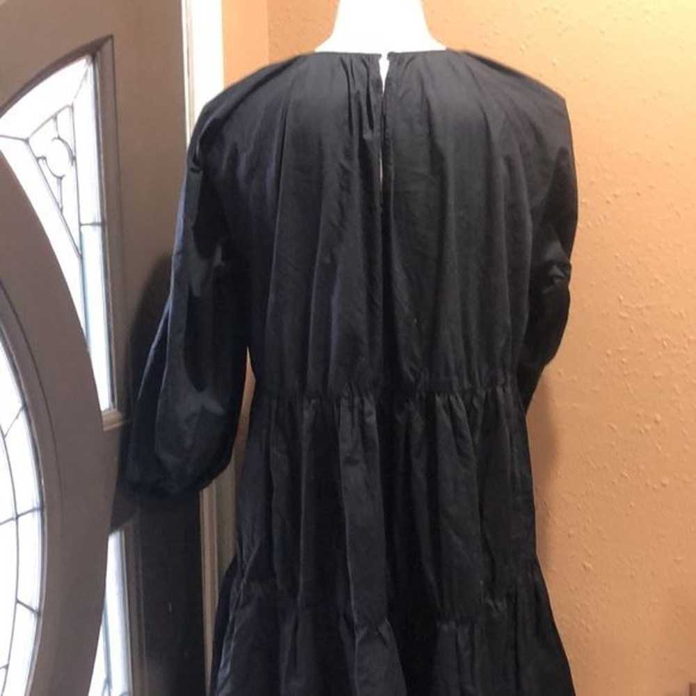 Zara black ruffled midi dress - image 7