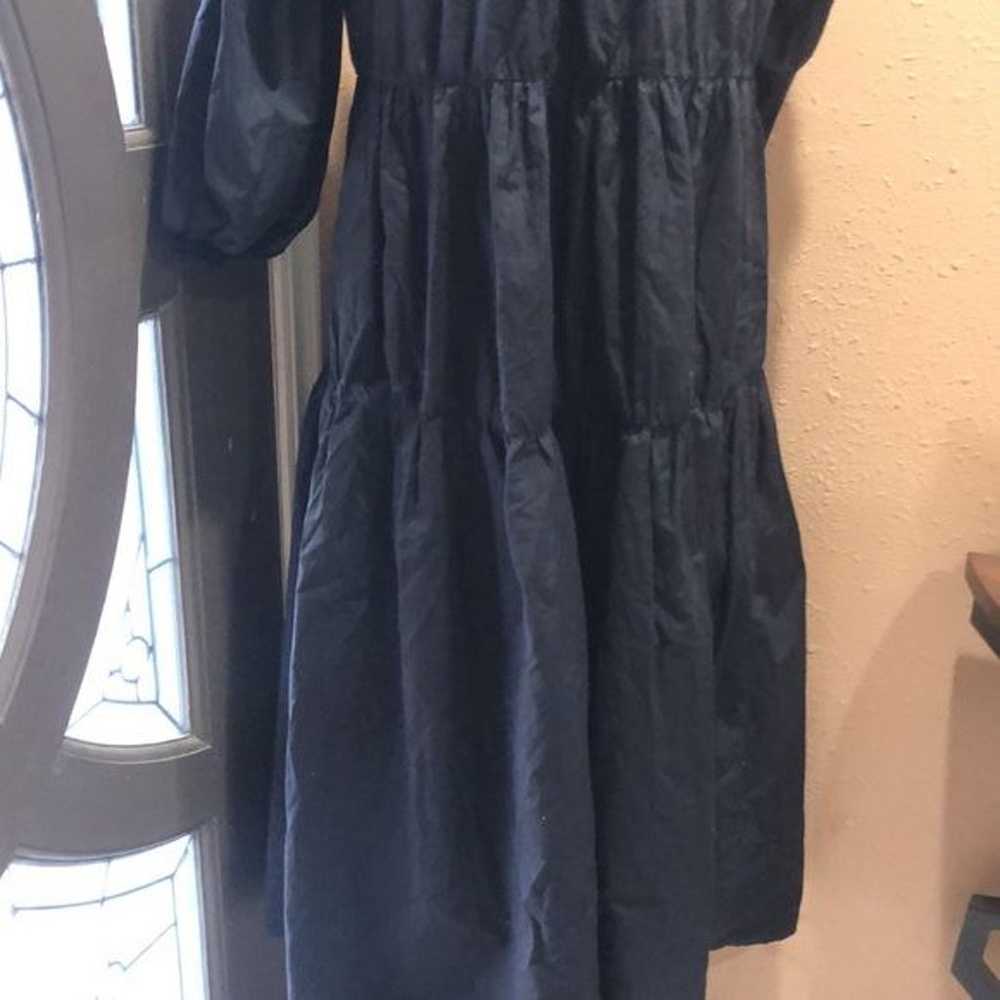 Zara black ruffled midi dress - image 8