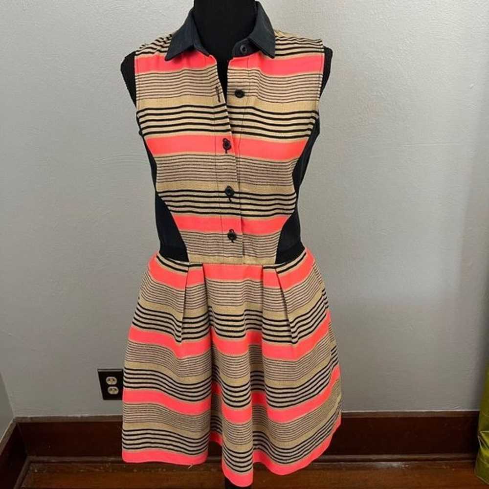 Striped Collared Sleeveless Shirtdress Casual Dre… - image 1