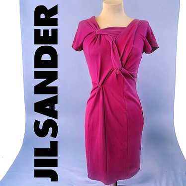 JILL SANDER Twist Front Stretch Sheath Dress $398 - image 1