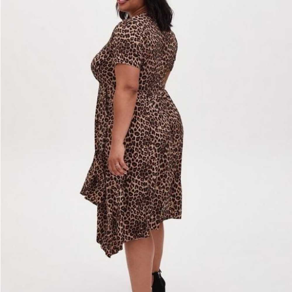 Torrid Midi Challis Shirt Dress Leopard print Sz … - image 3