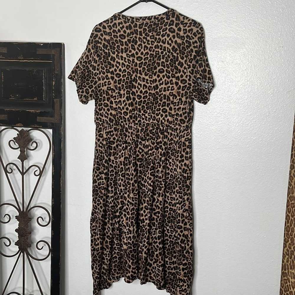 Torrid Midi Challis Shirt Dress Leopard print Sz … - image 7