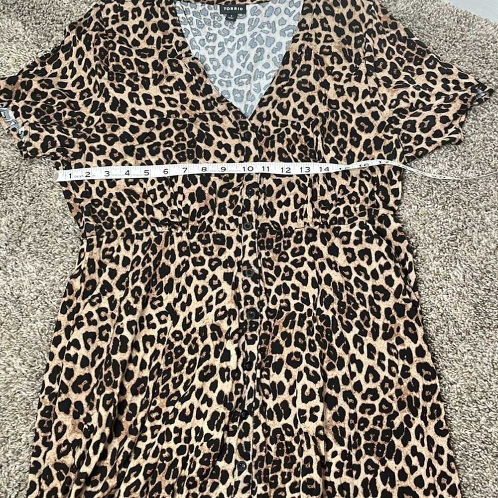 Torrid Midi Challis Shirt Dress Leopard print Sz … - image 8