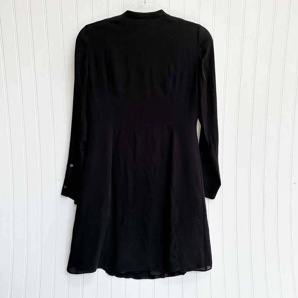 Vince Silk Pleated Shirt Dress Lattice Bib Long S… - image 5