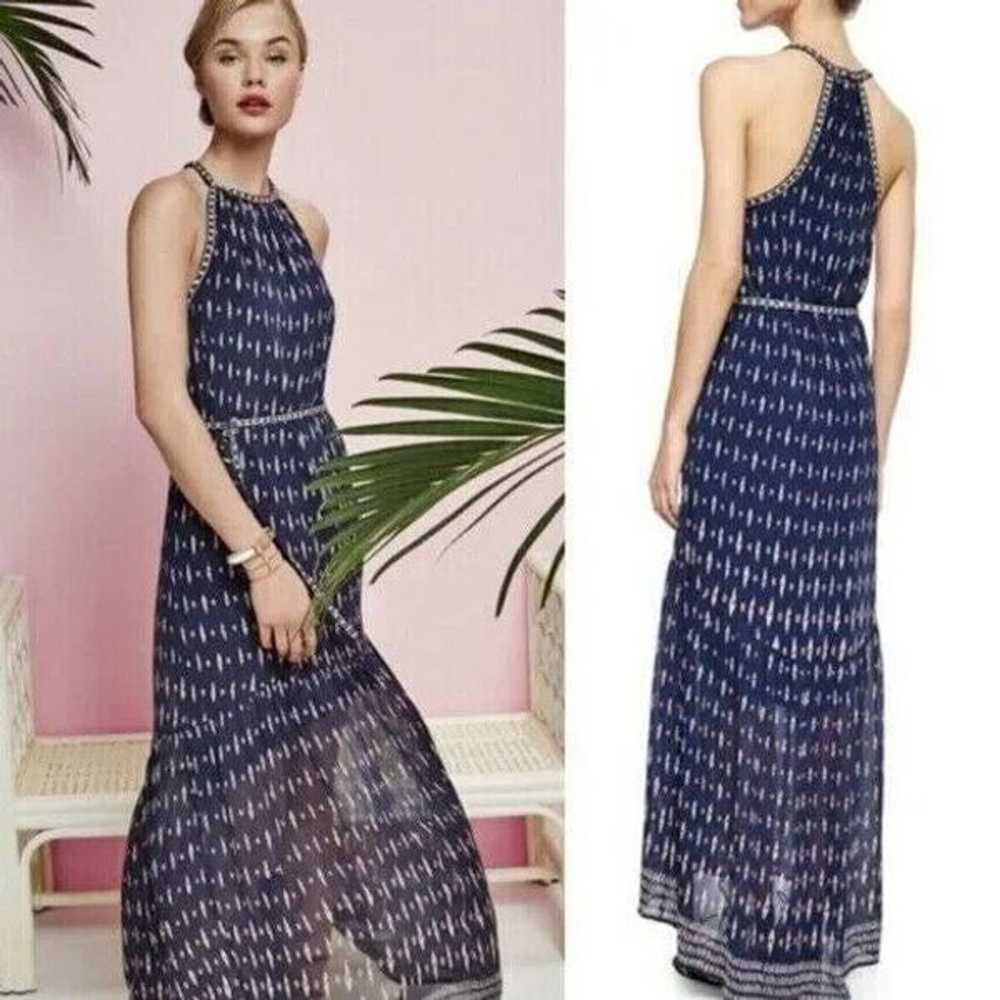 New Joie Maryanna Silk Bohemian Maxi Dress Blue S… - image 1