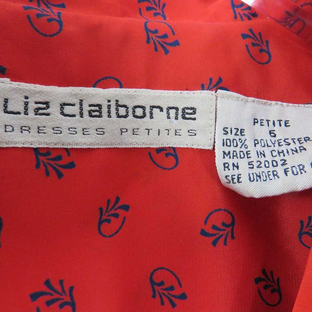 1990s Vintage Liz Claiborne Red A-Line Collared M… - image 3