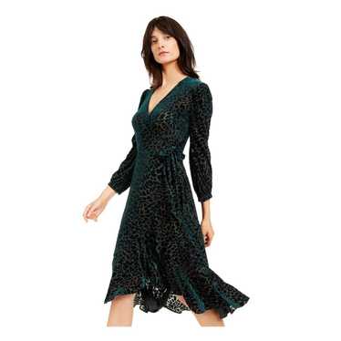 Calvin Klein Velvet Burnout Wrap Dress Green Wome… - image 1