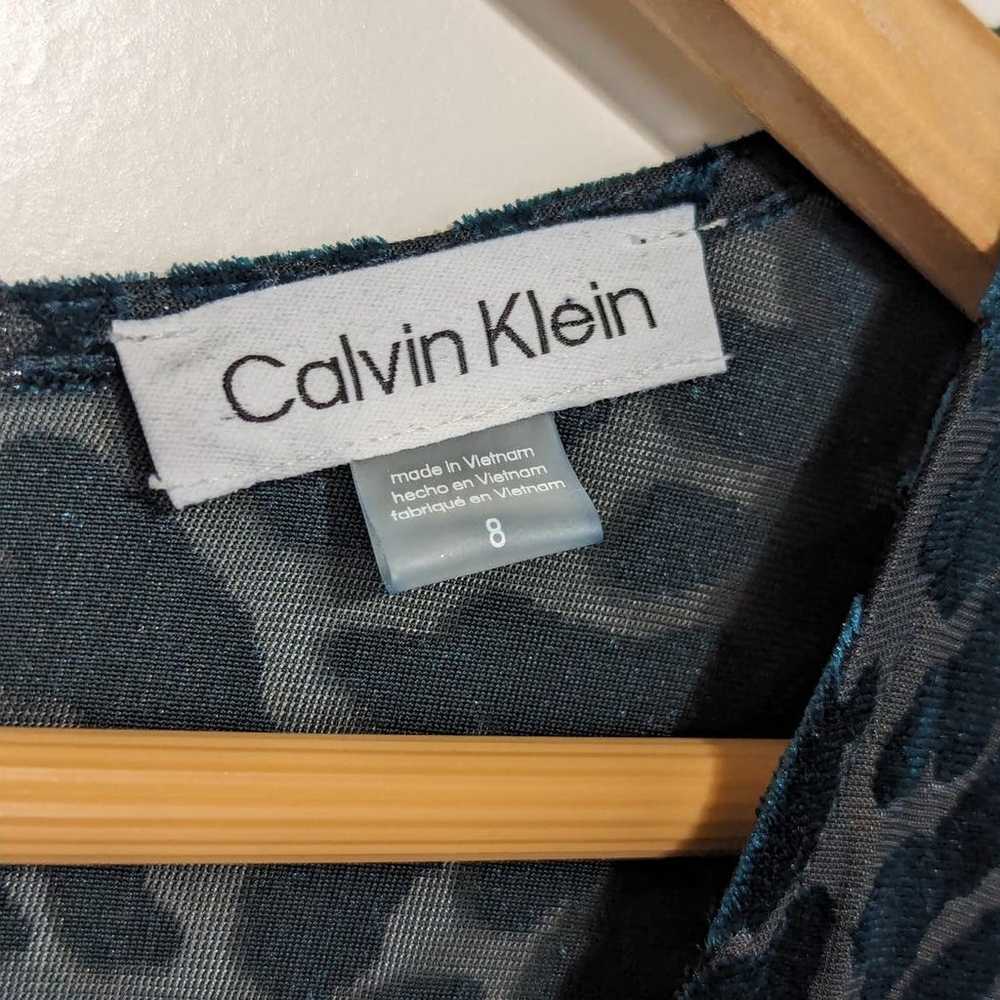 Calvin Klein Velvet Burnout Wrap Dress Green Wome… - image 5