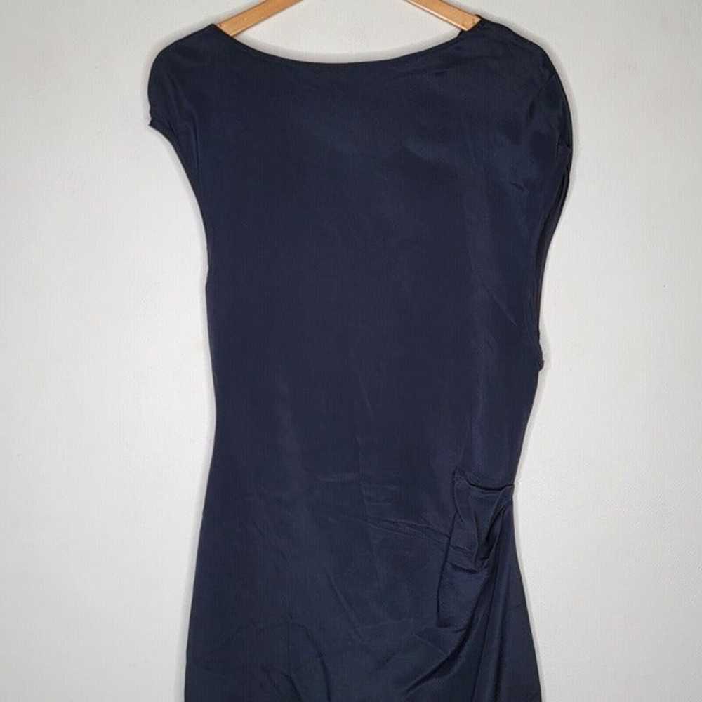 Reiss Size 10 Navy Blue Bali Ruched Bodycon Midi … - image 4