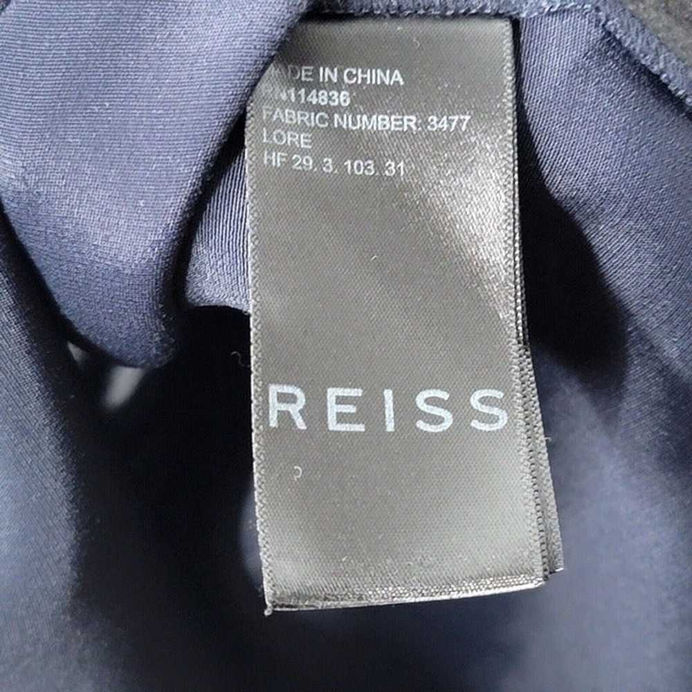Reiss Size 10 Navy Blue Bali Ruched Bodycon Midi … - image 6