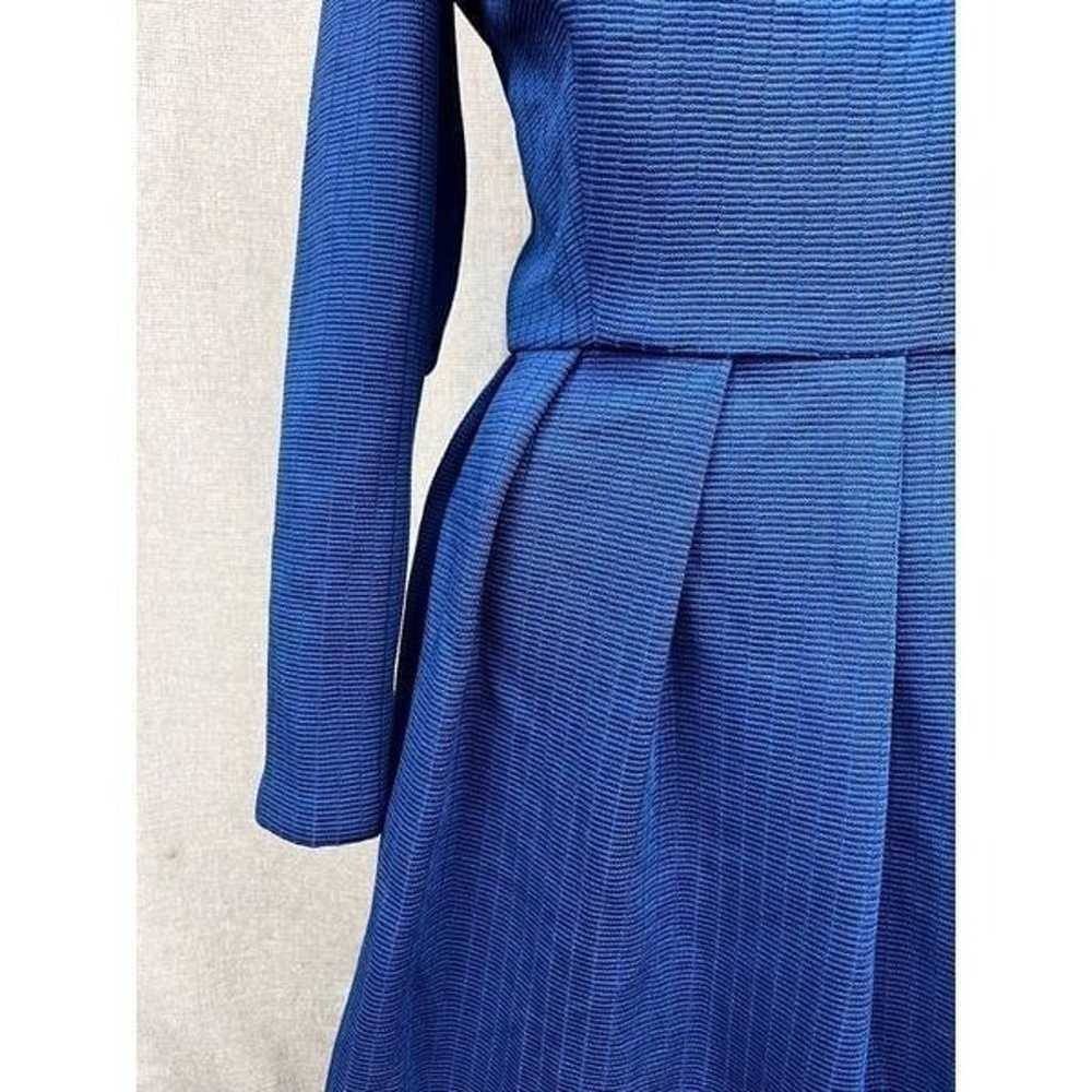 Vtg 60s 70s Royal Blue Textured Maxi Dress Sz M P… - image 3