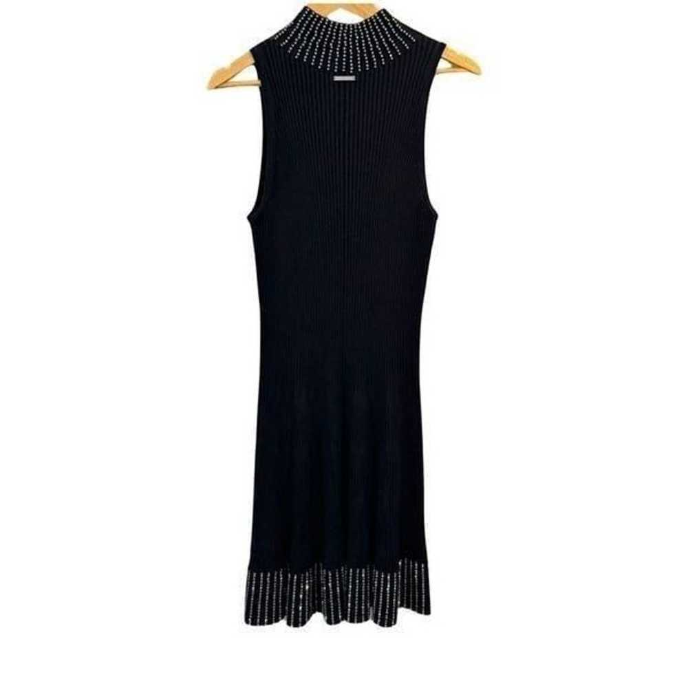 Michael Kors Black Embellished ribbed Dress Size L - image 4